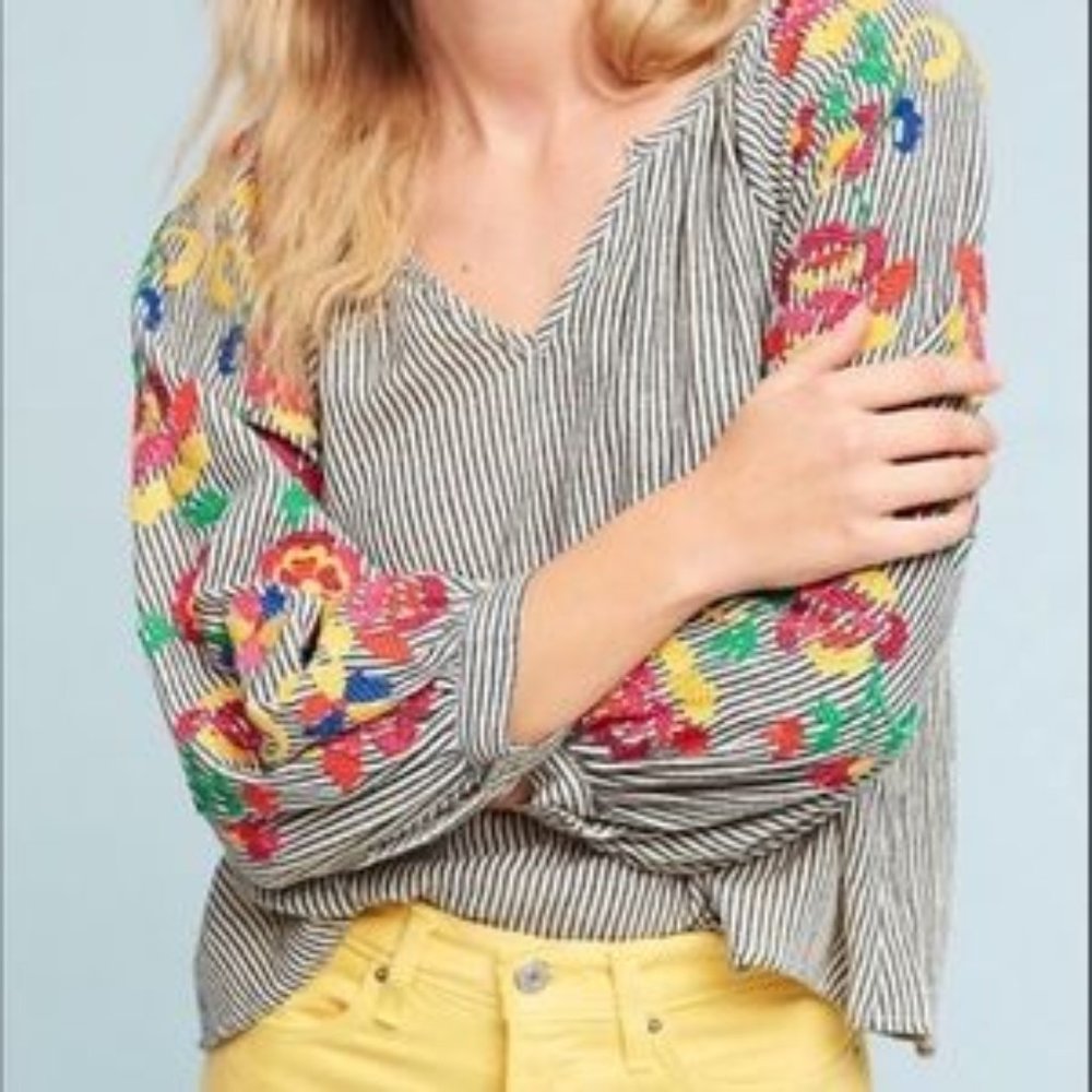 Anthropologie Floreat Soleil Striped Blouse